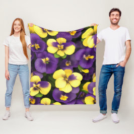 Gelbe und Lila Blume Fleecedecke