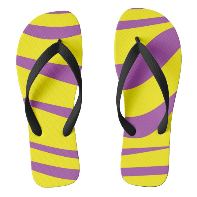 Gelbe und Lila Flip Flops farbenfrohe Thong Sandal (Fußbett)