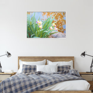 Gelbe und Lila Irische mit goldenem Licht Leinwanddruck