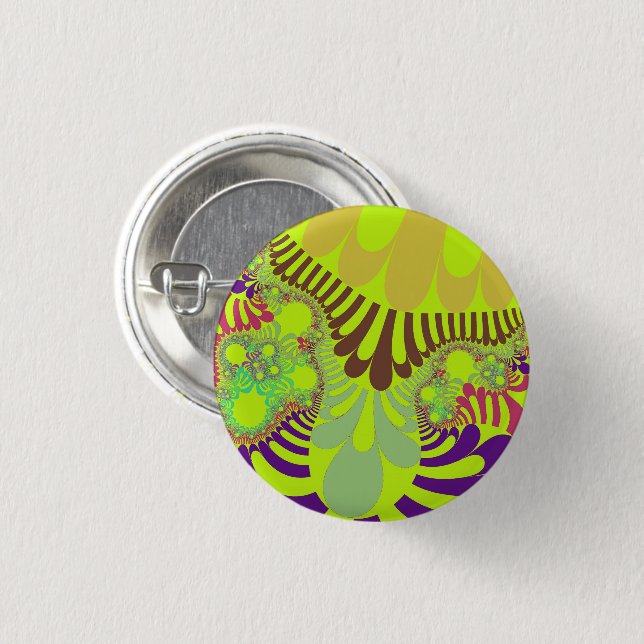 Gelbe und Lila Mod Button (Vorne & Hinten)