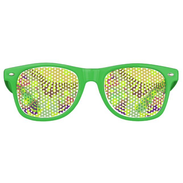 Gelbe und Lila Mod Partybrille (Vorderseite)