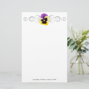 Gelbe und Lila, Personalisierte Pansy Stationierun Briefpapier
