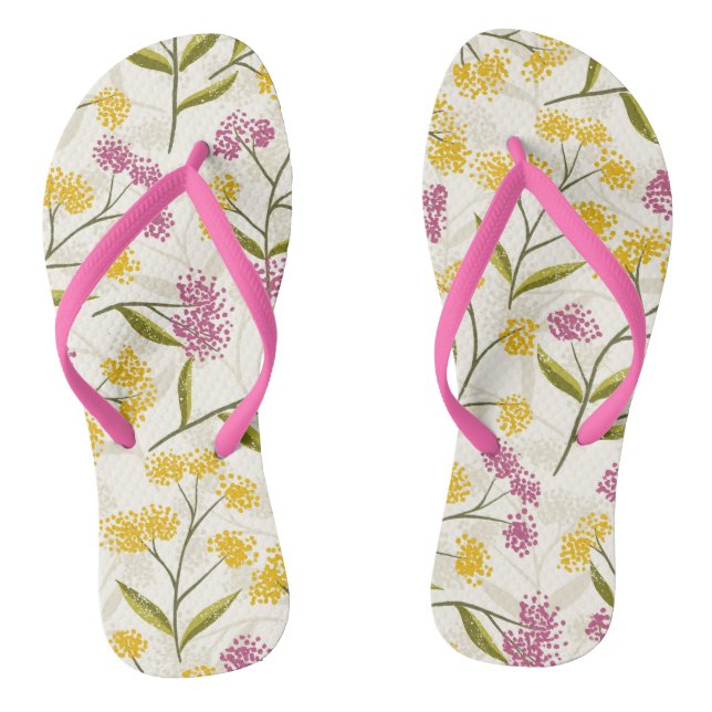 Gelbe und lila Rose Flip Flops (Fußbett)