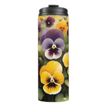 Gelbe und lila Stiefmütterchen Aquarellmalerei