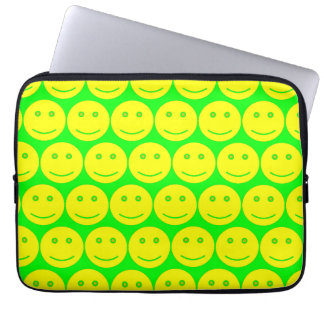 Gelbe und neongrüne Gesichter Laptopschutzhülle
