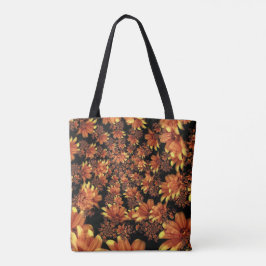 Gelbe und orange Blumenentwurfs-Taschen-Tasche
