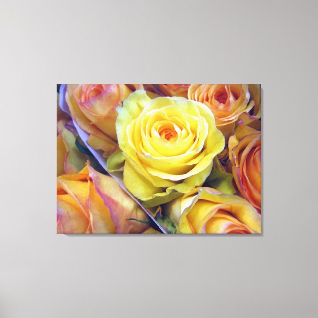 Gelbe und orange Rose Leinwand (Vorderseite)