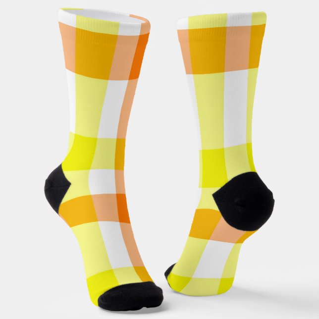 Gelbe und orange Streifen Socken (Gewinkelt)