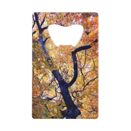 Gelbe und orangefarbene Blätter Geldbeutel Flaschenöffner