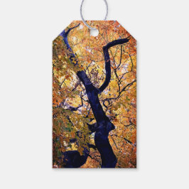 Gelbe und orangefarbene Blätter Geschenkanhänger