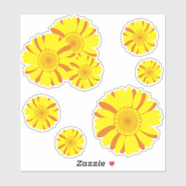 Gelbe und orangefarbene Blume Aufkleber