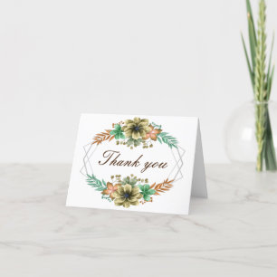 Gelbe und orangefarbene Blütenfarbe Dankeschön Kar Dankeskarte