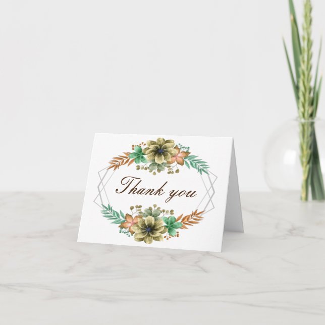 Gelbe und orangefarbene Blütenfarbe Dankeschön Kar Dankeskarte (Vorderseite)