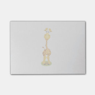 Gelbe und orangefarbene Cartoon-Giraffe Post-it Klebezettel