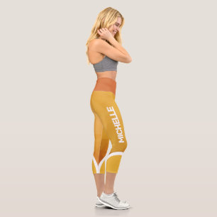 Gelbe und orangefarbene Farbtöne mit dem Namen mod Capri Leggings
