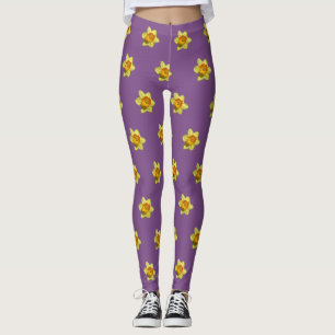 Gelbe und orangefarbene Kleidungsstücke Muster Leg Leggings