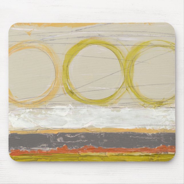 Gelbe und orangefarbene Kreise auf mehrfarbigem Hi Mousepad (Vorne)