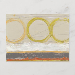 Gelbe und orangefarbene Kreise auf mehrfarbigem Hi Postkarte