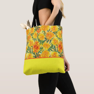 Gelbe und orangefarbene Marigolds, Farbblock
