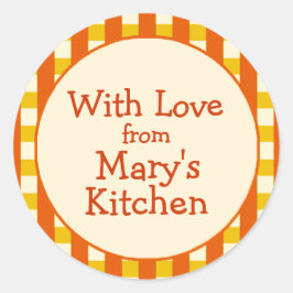 Gelbe und orangefarbene Markierungen für die Grenz Runder Aufkleber