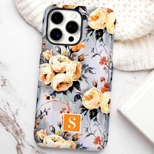 Gelbe und orangefarbene Monogramm-Blumen iPhone 16 Pro Max Hülle