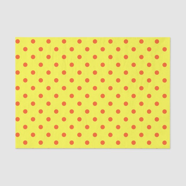 Gelbe und orangefarbene Polka-Punkte Seidenpapier (Vorderseite)