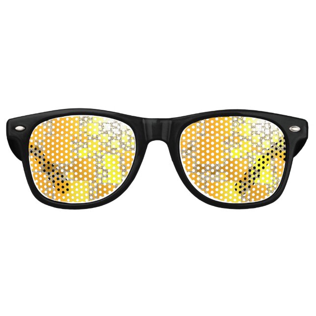 Gelbe und orangefarbene Sonnenbrille Party (Vorderseite)