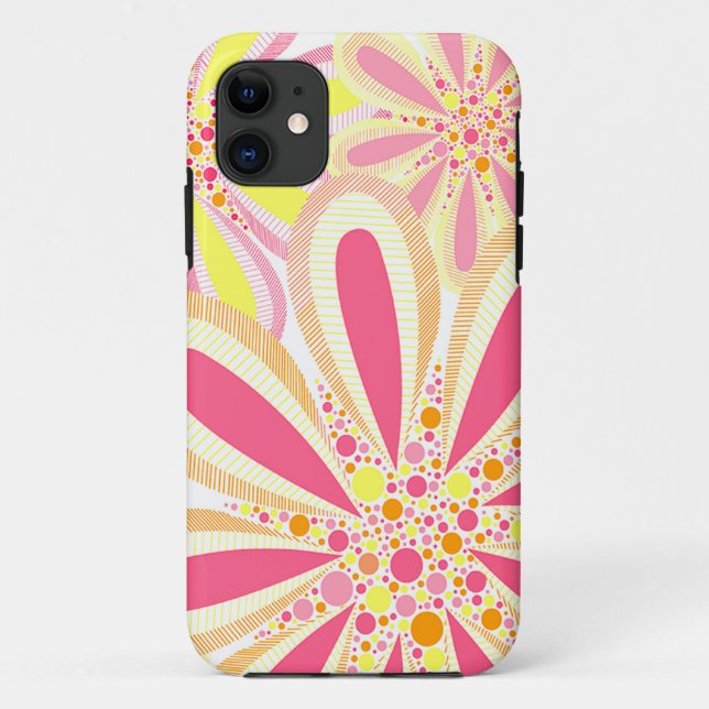 Gelbe und rosa Blume Case-Mate iPhone Hülle (Rückseite)