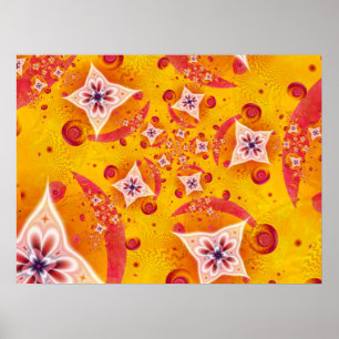 Gelbe und rosa Blume Poster