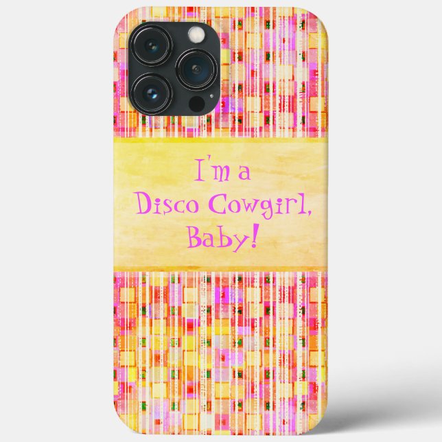 Gelbe und rosa Disco Cowgirl Fringe Case-Mate iPhone Hülle (Rückseite)
