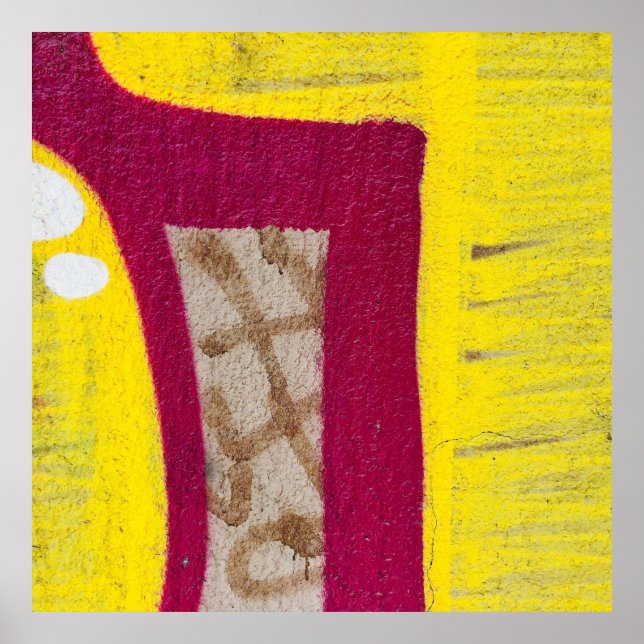 Gelbe und rosa Mauer Poster (Vorne)