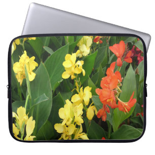 Gelbe und rote Blume Laptopschutzhülle