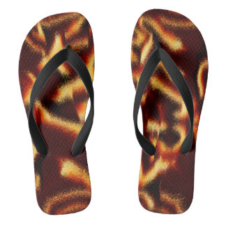 Gelbe und rote Flecken verschwommen mit Defekten Flip Flops