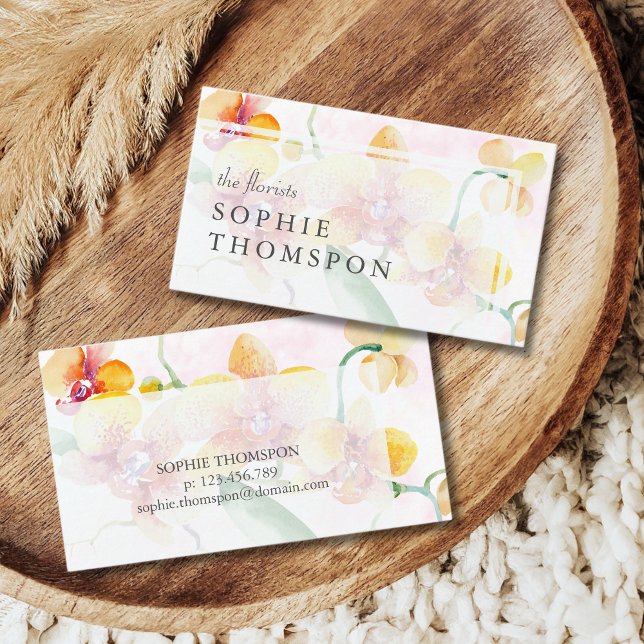 Gelbe und rote Orchideen Visitenkarte (Von Creator hochgeladen)