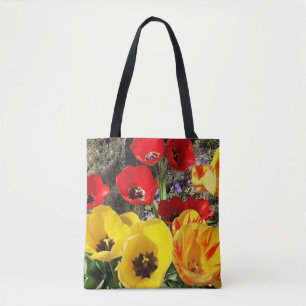 Gelbe und rote Tulissen