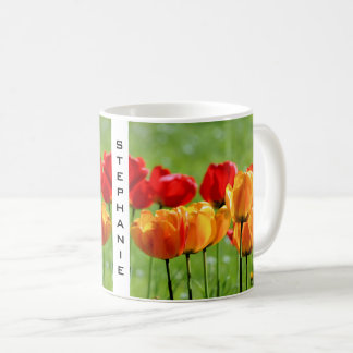 Gelbe und rote Tulissen Kaffeetasse