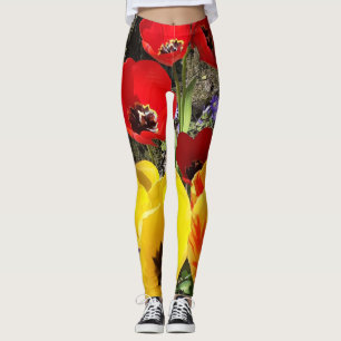 Gelbe und rote Tulissen  Leggings