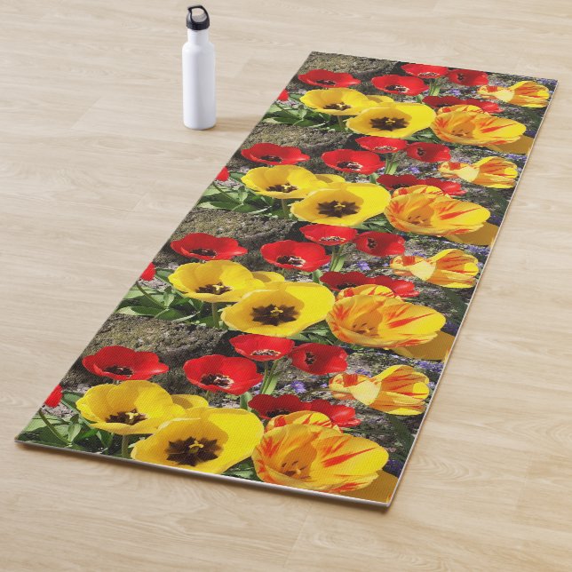 Gelbe und rote Tulissen Yogamatte (Beispiel)