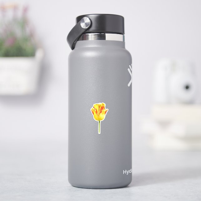 Gelbe und rote Tulpe Aufkleber (HydroFlask)