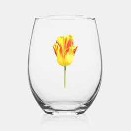 Gelbe und rote Tulpe Weinglas Ohne Stiel