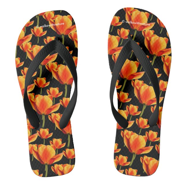 Gelbe und rote Tulpen Flip Flops (Fußbett)
