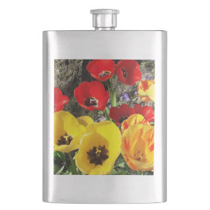Gelbe und rote Tulpen Klassische Hüftflasche Flachmann