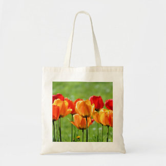 Gelbe und rote Tulpen Tragetasche