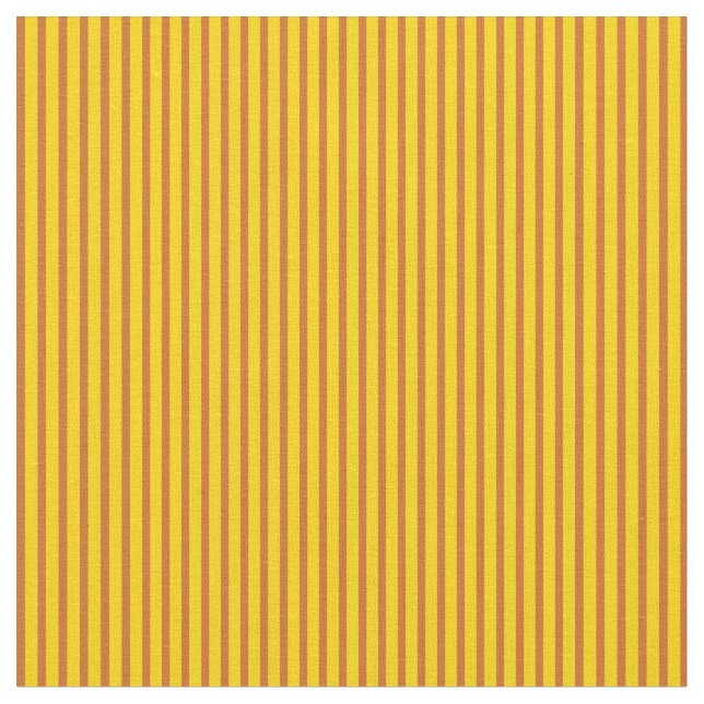 Gelbe und schokoladenfarbene Linien Stoff (Nahaufnahme)