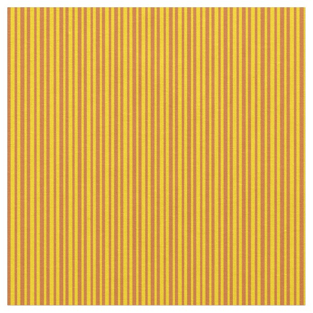 Gelbe und schokoladenfarbene Linien Stoff (Nahaufnahme)