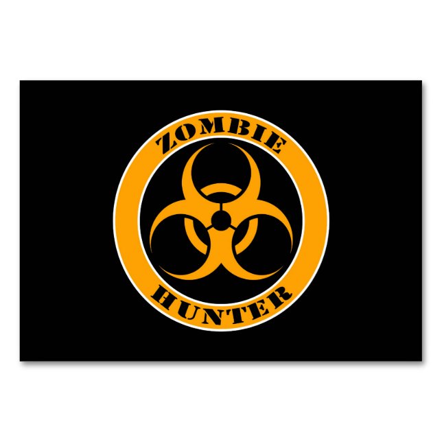 Gelbe und schwarze Bio-Bedrohung Zombie Hunter Tischnummer (Vorderseite)