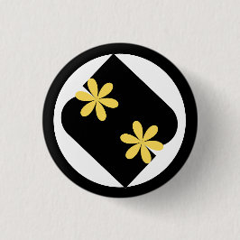 Gelbe und schwarze Gänseblümchen-Blumen-Rundbutton Button