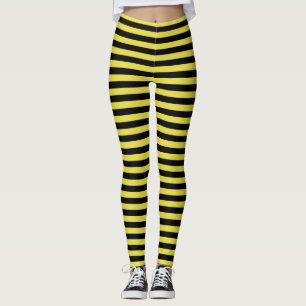 Gelbe und schwarze Halloween-Wadenklemme Leggings