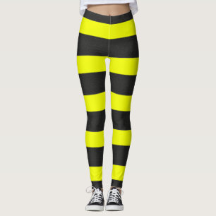 Gelbe und schwarze Honig-Biene inspiriert Leggings