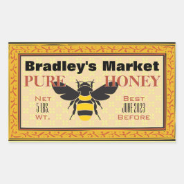 Gelbe und schwarze Hummel individuell angepasst Rechteckiger Aufkleber